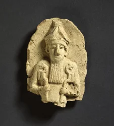 A God Holding a Lion-headed Sceptre in Each Hand, Possibly Nergal, Old Babylonian from Kish, 3rd Millennium BC